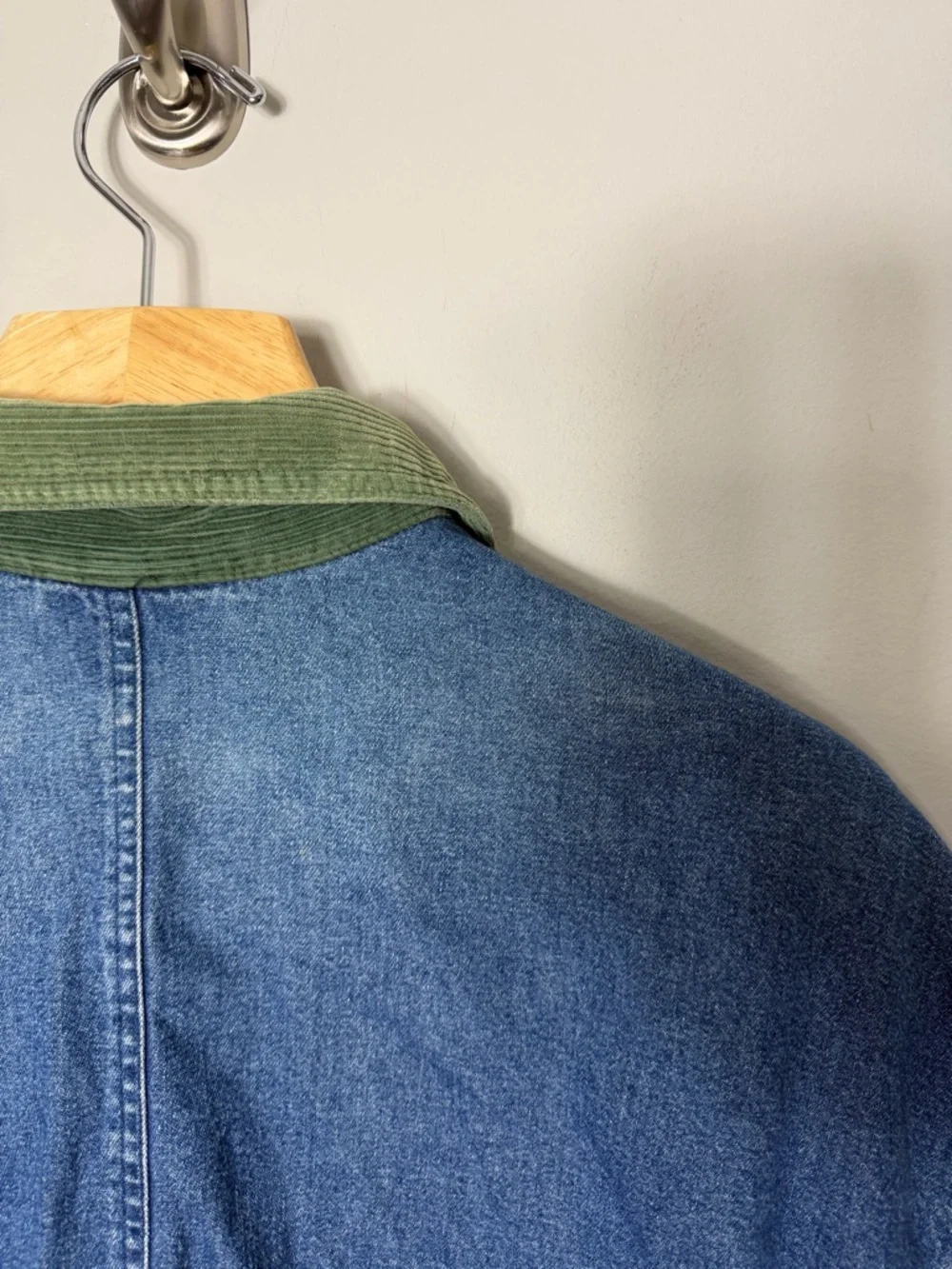 Vintage Janzten Denim Chore Coat Jean Barn Jacket Corduroy Cuffs Collar XL - Picture 9 of 10